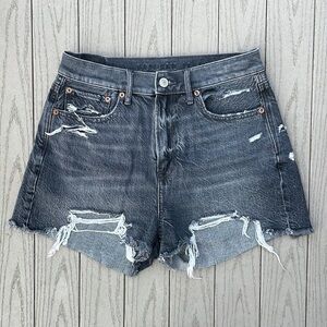 AEO Black Distressed Highest Rise 90s Boyfriend Short